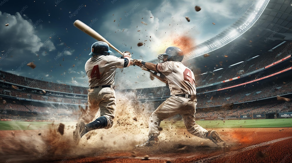 Sports action on field
